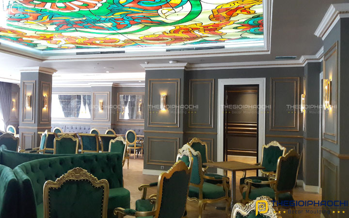 Thi công phào chỉ trần, chỉ khung tường khách sạn MAJESTIC
